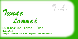 tunde lommel business card